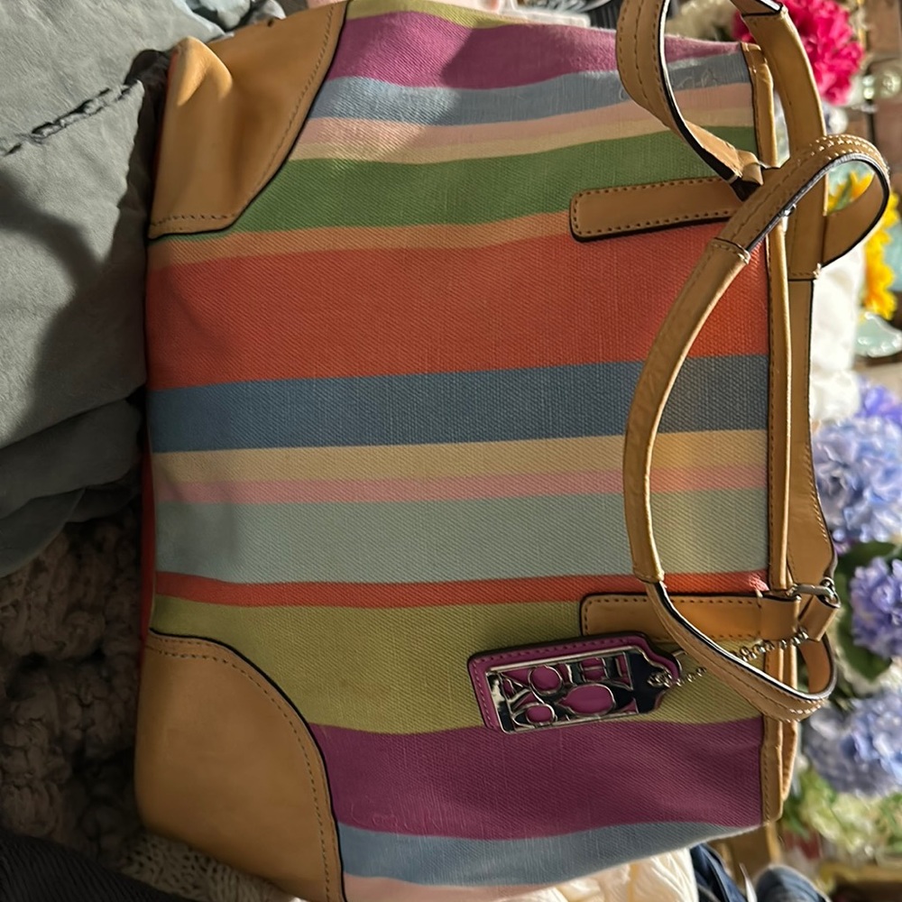 Brand new with our tags coach bag. Height 10.5 and length 17